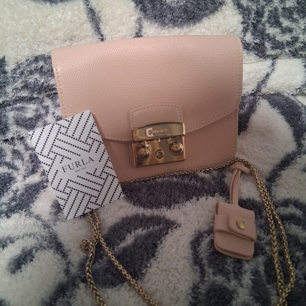 Furla Pink Leather Crossbody Bag
